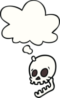 laughing skull cartoon with thought bubble png