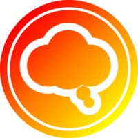 trodde bubbla cirkulär ikon med värma lutning Avsluta png