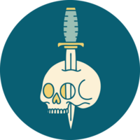 iconic tattoo style image of a skull png