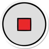 sticker of a cute cartoon stop button png