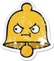 distressed sticker of a cute cartoon bell png