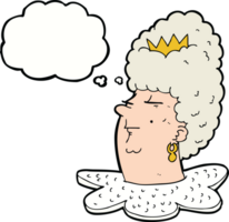 cartoon queen head with thought bubble png