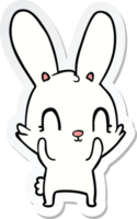 autocollant d'un lapin de dessin animé mignon png