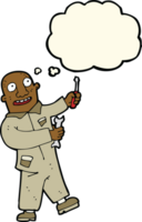 cartoon mechanic with thought bubble png