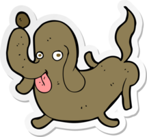 sticker of a cartoon dog sticking out tongue png