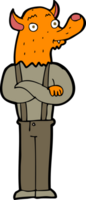 cartoon man met vossenkop png