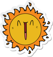 sticker of a happy cartoon sun png