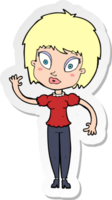 pegatina de una chica bonita de dibujos animados png