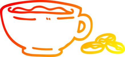 caldo pendenza linea disegno di un' cartone animato caffè espresso tazza png