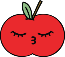 linda dibujos animados de un rojo manzana png