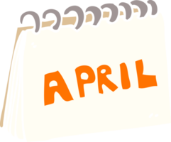 cartoon doodle calendar showing month of april png