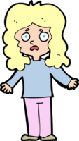 cartoon worried woman png