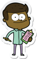 sticker of a cartoon happy salesman png