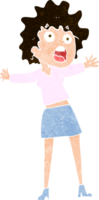 cartoon frightened woman png