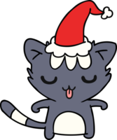 hand dragen jul tecknad serie av söt katt png