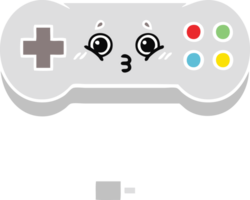 flat color retro cartoon of a game controller png