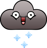 pendenza ombroso cartone animato di un' tempesta neve nube png