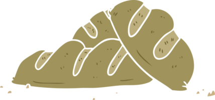 flat color style cartoon loaves of bread png