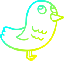 cold gradient line drawing of a cartoon garden bird png