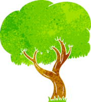 mano dibujado retro dibujos animados garabatear de un verano árbol png