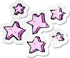 retro distressed sticker of a cartoon stars png