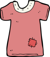 camiseta velha remendada de desenho animado png