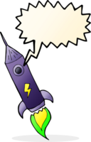 cartoon space rocket with speech bubble png