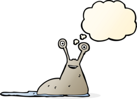 cartoon slug with thought bubble png