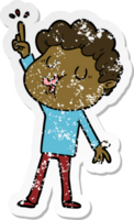 distressed sticker of a cartoon man singing png