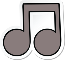 sticker of a cute cartoon musical note png