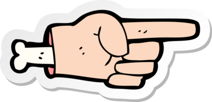 sticker of a cartoon pointing hand symbol png