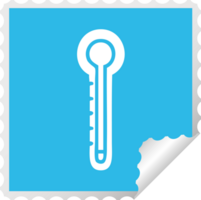 square peeling sticker cartoon of a glass thermometer png