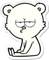 adesivo de um desenho animado de urso polar entediado sentado png