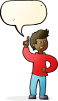 cartoon man with idea with speech bubble png