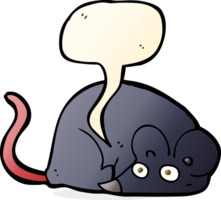 souris blanche de dessin animé avec bulle de dialogue png