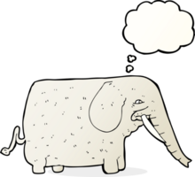 cartoon big elephant with thought bubble png