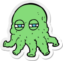 sticker of a cartoon alien face png