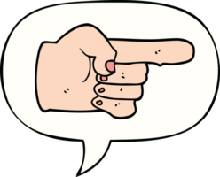 cartoon pointing hand with speech bubble png