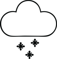 line drawing cartoon of a storm snow cloud png