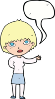 cartoon woman explaining with speech bubble png