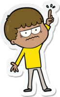 sticker of a cartoon annoyed man png