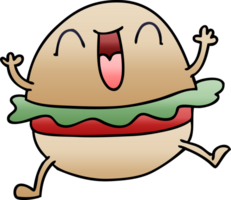 pendenza ombroso strambo cartone animato contento veggie hamburger png