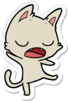 pegatina de una caricatura de gato parlante png