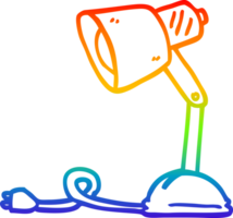 rainbow gradient line drawing of a cartoon desk lamp png