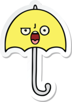 autocollant d'un parapluie de dessin animé mignon png