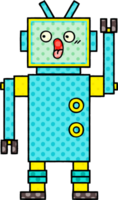 comic book style cartoon of a robot png