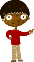 cartoon happy boy pointing png