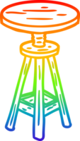 rainbow gradient line drawing of a adjustable artist stool png