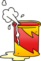 gradient shaded quirky cartoon exploding oil can png