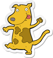 sticker of a cartoon happy dog png